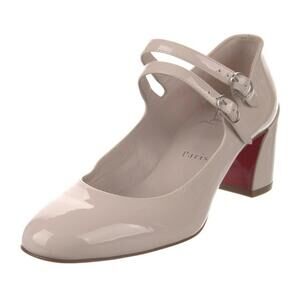 Christian Louboutin Patent Double-Strap Block Heel Pumps